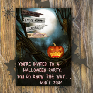 Invitación de Halloween de Rótulos aterradores