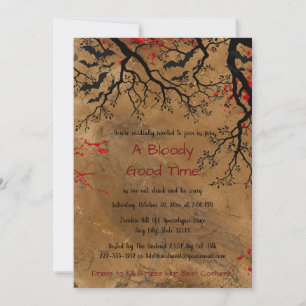 Invitación de Halloween de salpicaduras de sangre
