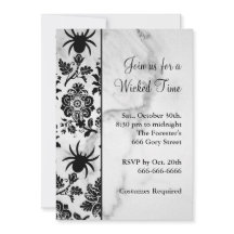 Invitación de Halloween de Spider Damask sobre Már