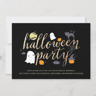 Invitación de Halloween de Spooky Critters