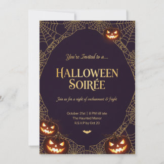 Invitación de Halloween de telaraña elegante