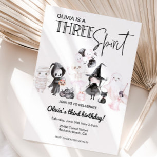 Invitación de halloween de tres espíritus en terce