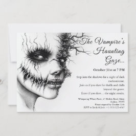 Invitación de Halloween de una mujer vampiresa per