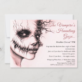 Invitación de Halloween de una mujer vampiresa per