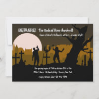 Invitación de Halloween de Zombies del Cementerio