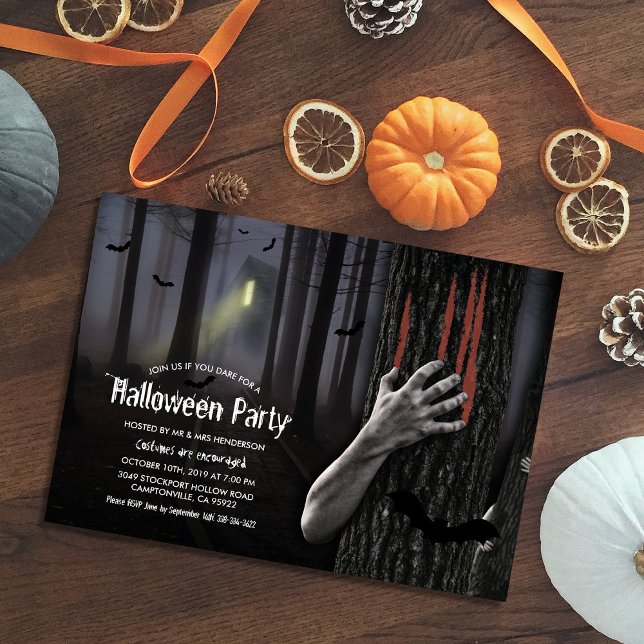 Invitación de Halloween del bosque embrujado espel (Subido por el creador)