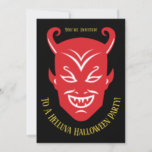 Invitación de Halloween del Diablo Vintage