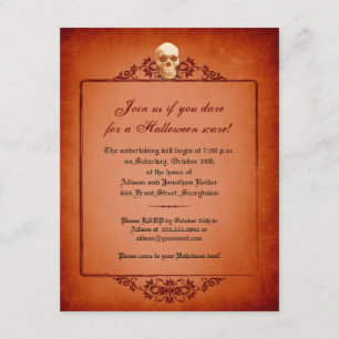 Invitación de Halloween del marco del cráneo
