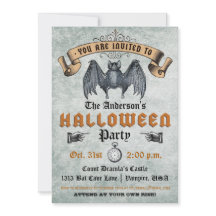 Invitación de Halloween del palo de vampiro del