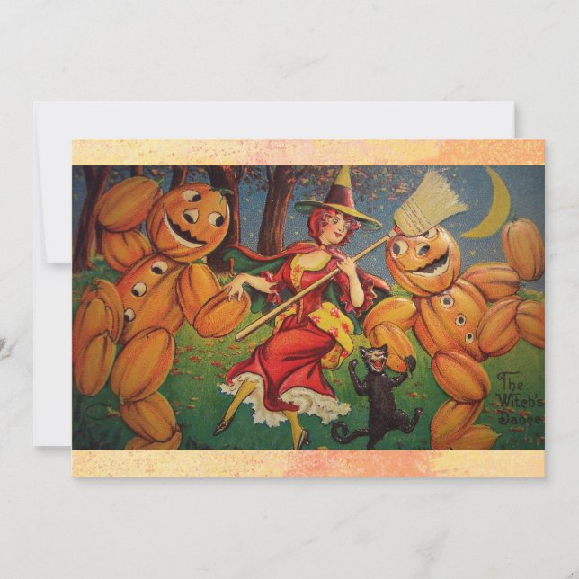 Invitación de Halloween del vintage (Anverso)