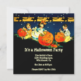 Invitación de Halloween del vintage