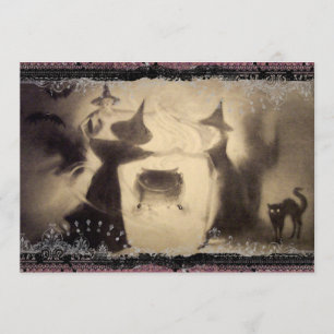 Invitación de Halloween del vintage