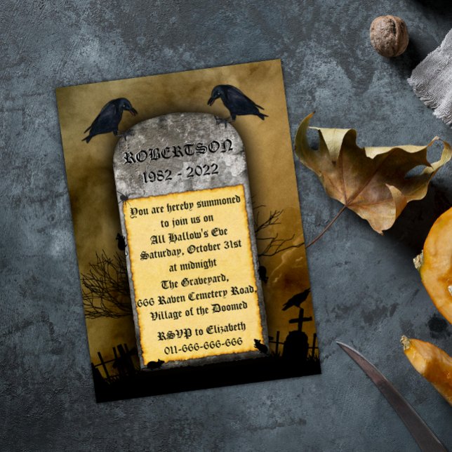 Invitación de Halloween en el cementerio de Raven (Subido por el creador)