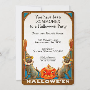 Invitación de Halloween en Personalizable de época