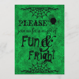 Invitación de Halloween en verde brillante