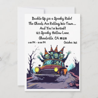 Invitación de Halloween en viaje por carretera