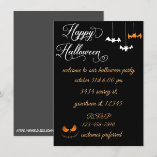 Invitación de Halloween escriba su texto