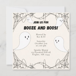 Invitación de Halloween fantasma vintage