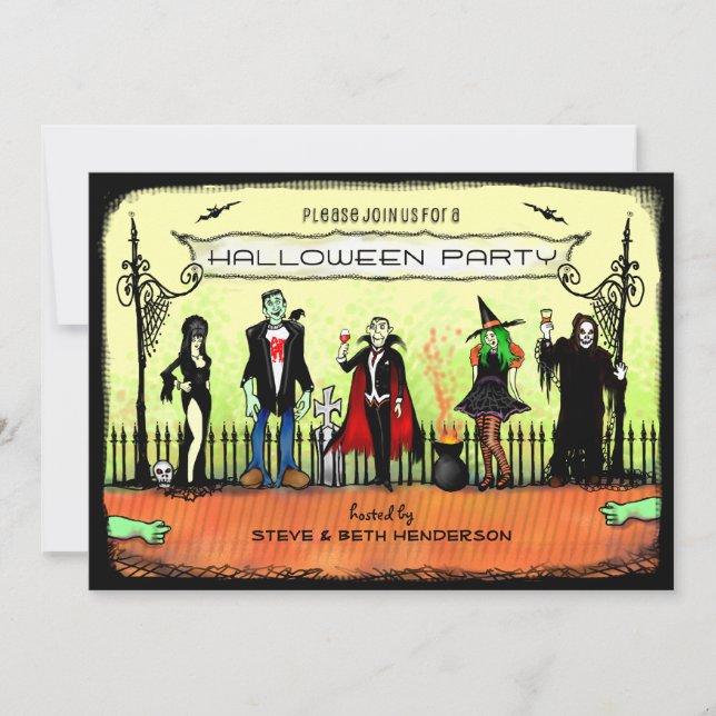 Invitación de Halloween - Fiesta de disfraces de H (Anverso)