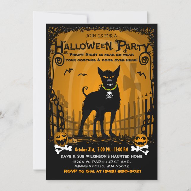 Invitación de Halloween - Fiesta de Halloween para (Anverso)