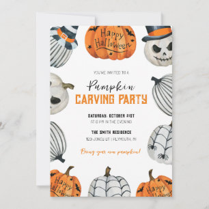 Invitación de Halloween Fiesta tallador de calabaz