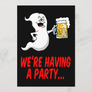 Invitación de Halloween Ghost Beer Pun