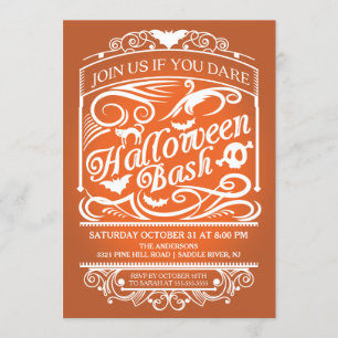 Invitación de Halloween gótico espantado por naran