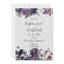 Invitación de Halloween gótico floral