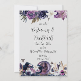 Invitación de Halloween gótico floral
