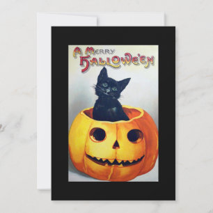 Invitación de Halloween Happy Kitty