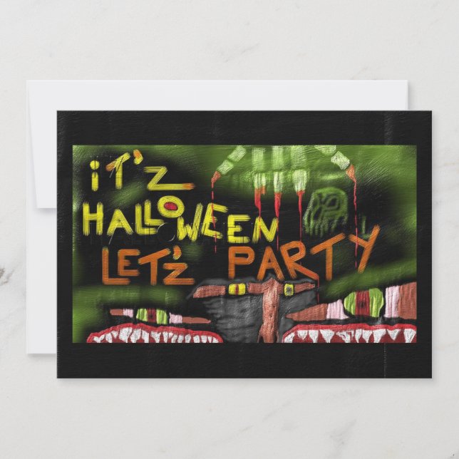Invitación de Halloween 'It'z Halloween Let'z Fies (Anverso)