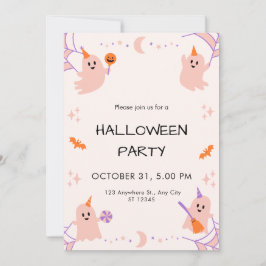 Invitación de Halloween juguetón negro Naranja bei