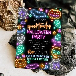 Invitación de Halloween Neon Espeluznante