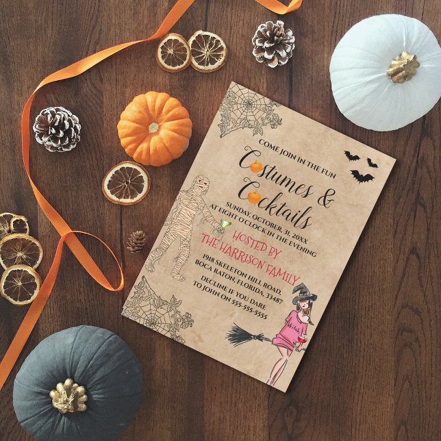 Invitación de Halloween para Cócteles y Disfraces  (Subido por el creador)