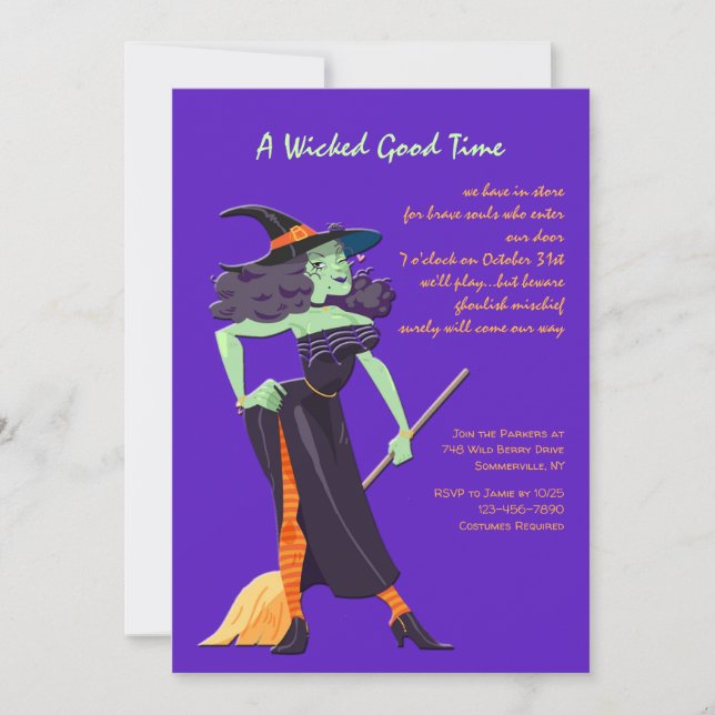 Invitación de Halloween para Dama (Anverso)