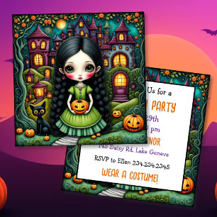 Invitación de Halloween para fiesta de calabaza de