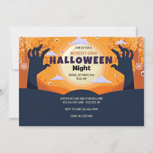 Invitación de Halloween para momentos perversament (Anverso)