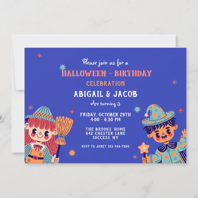 Invitación de Halloween para Niños (Anverso)