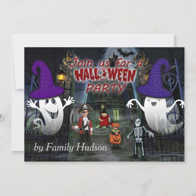 Invitación de Halloween para niños (Anverso)