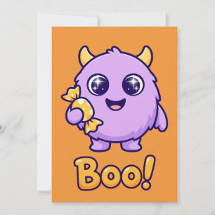 Invitación de Halloween para niños de monstruo lin