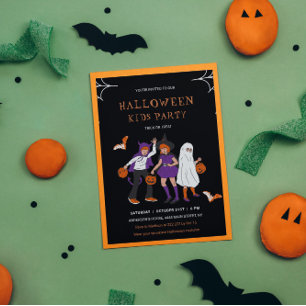 Invitación de Halloween para niños disfrazados
