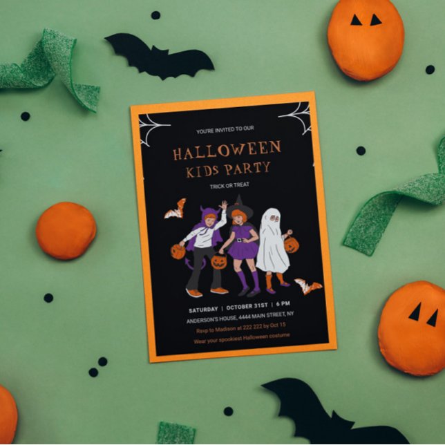 Invitación de Halloween para niños disfrazados (Subido por el creador)