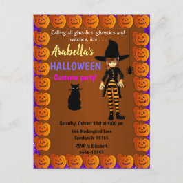 Invitación de Halloween para niños pequeños y chic