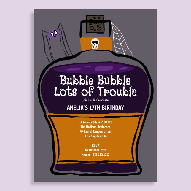 Invitación de Halloween para una fiesta linda Burb (Subido por el creador)