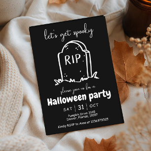 Invitación de Halloween para una tumba RIP Vamos a