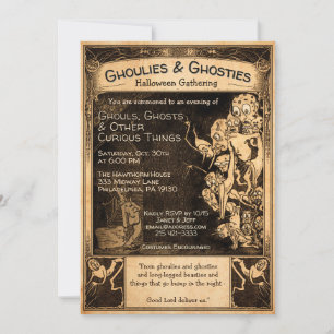 Invitación de Halloween personalizable de Ghoulies