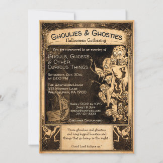 Invitación de Halloween personalizable de Ghoulies
