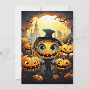 Invitación de Halloween Pumpkins Happy