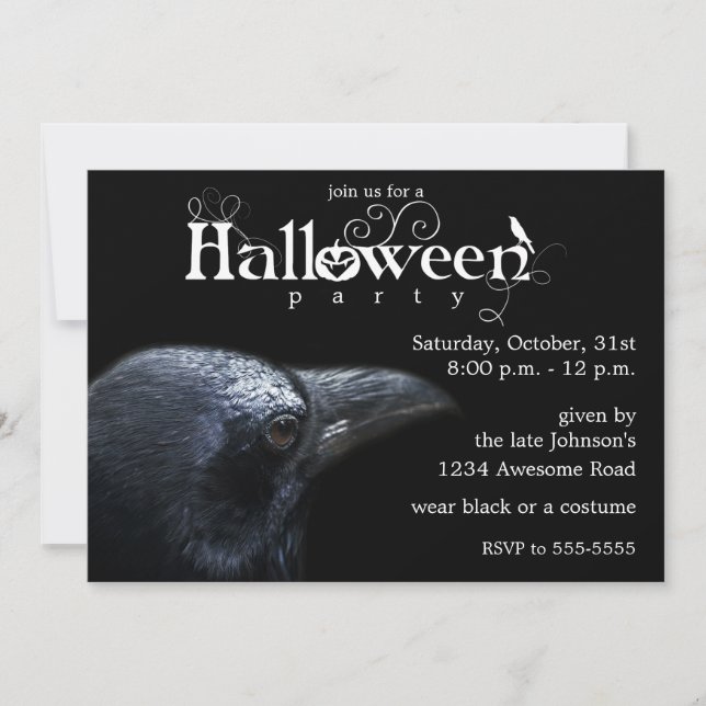 Invitación de Halloween Raven (Anverso)