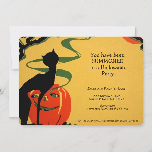 Invitación de Halloween Retro personalizable (Anverso)